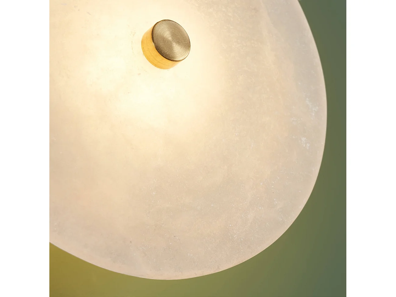 Petit spot ou applique ronde en marbre blanc avec détail doré - Lilasea