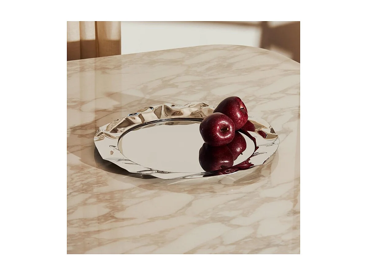 FOIX, Rond dienblad van verchroomd staal, Alessi