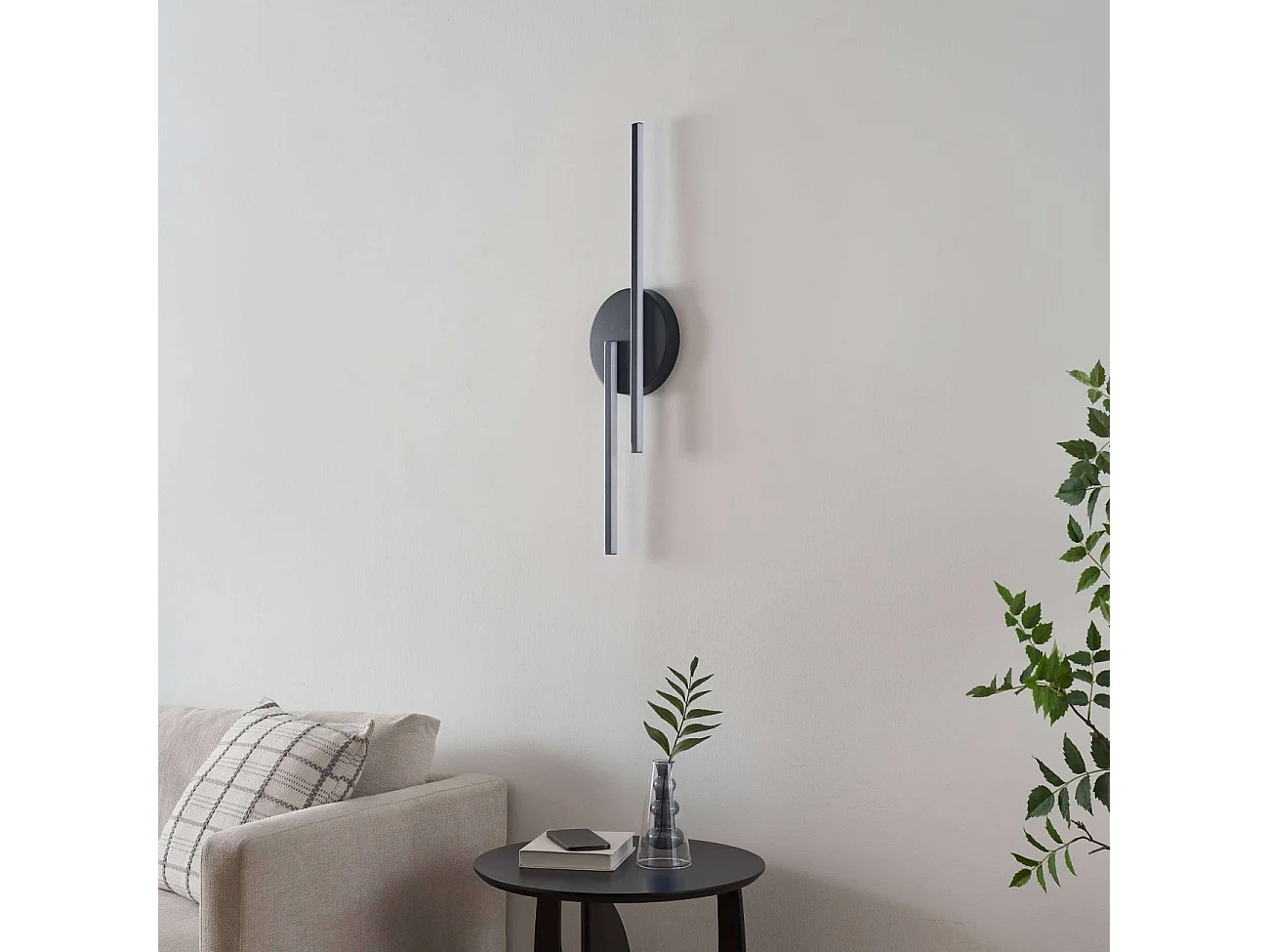 Applique noire LED aux lignes épurées 80 cm - Pia