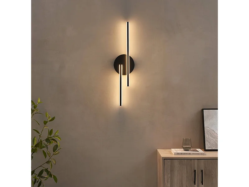 Applique noire LED aux lignes épurées 80 cm - Pia