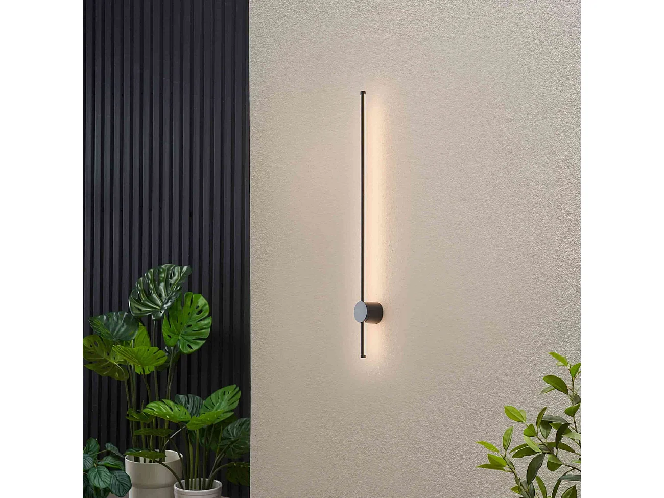 Applique LED noire minimaliste 97 cm design fin IP54 - Nikolai