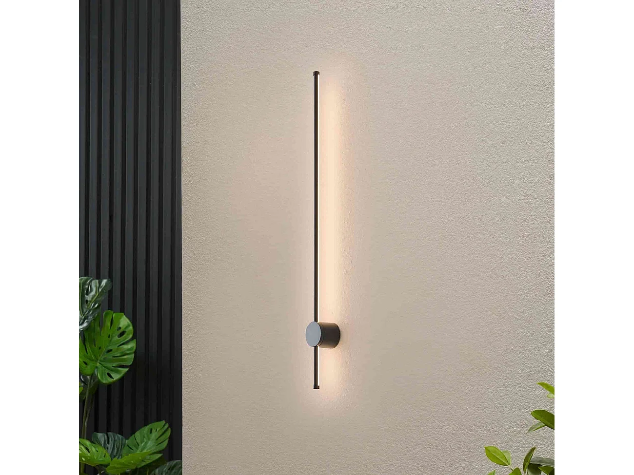 Applique LED noire minimaliste 97 cm design fin IP54 - Nikolai