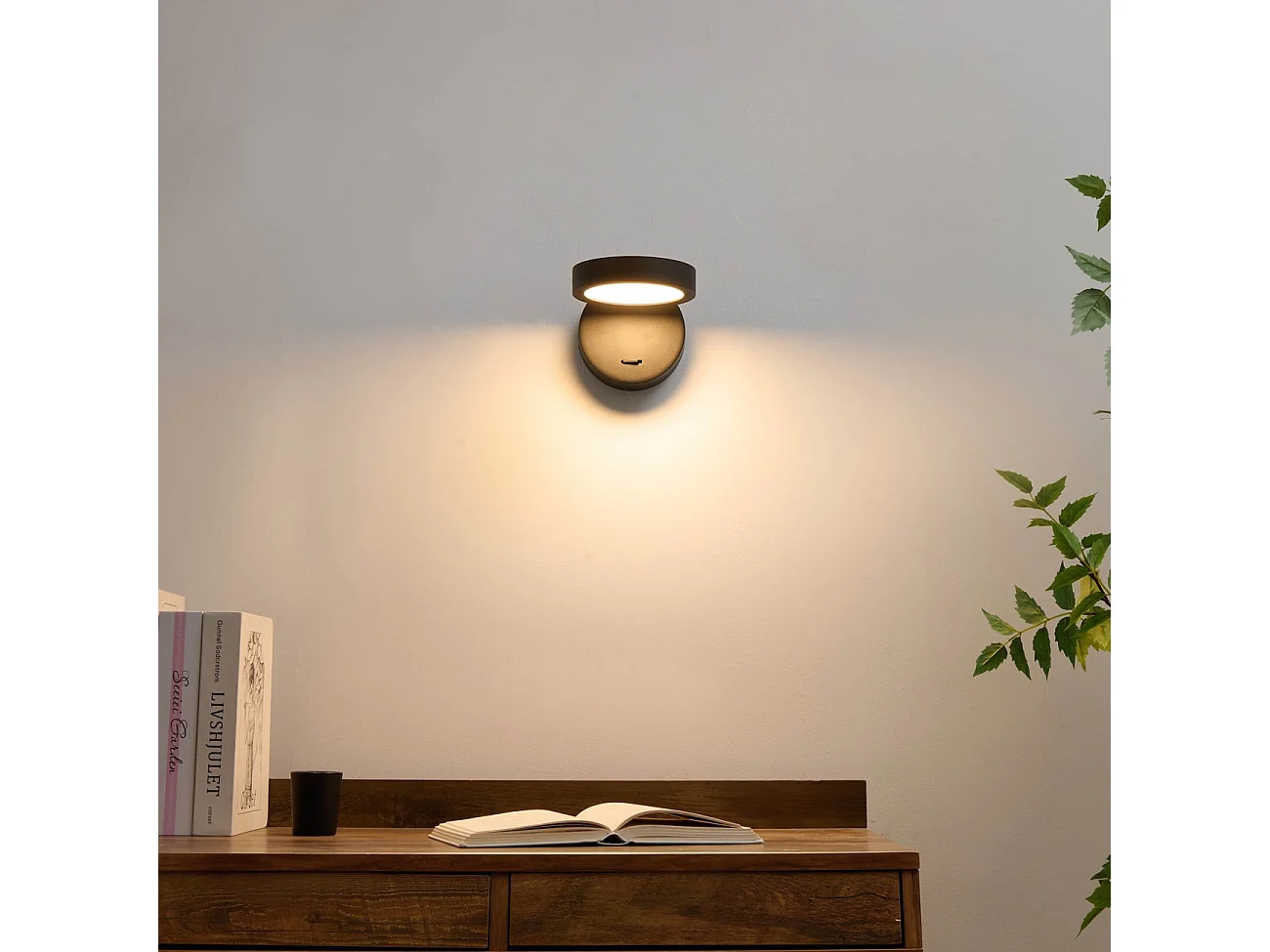 Applique noire LED 6W minimaliste pour tête de lit - Kechia