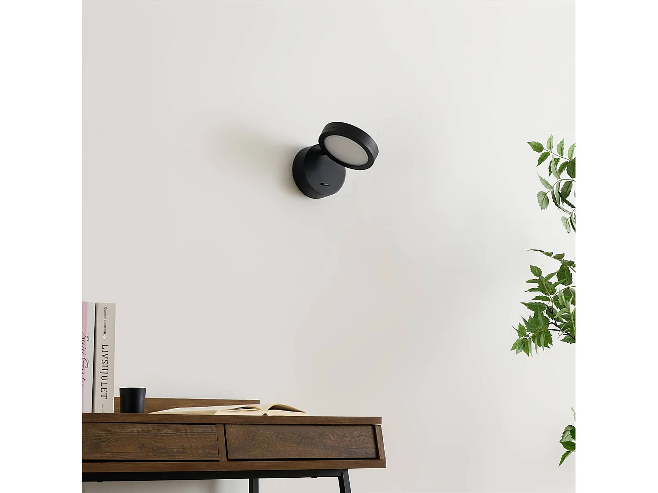 Applique noire LED 6W minimaliste pour tête de lit - Kechia