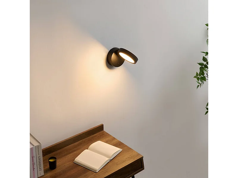 Applique noire LED 6W minimaliste pour tête de lit - Kechia
