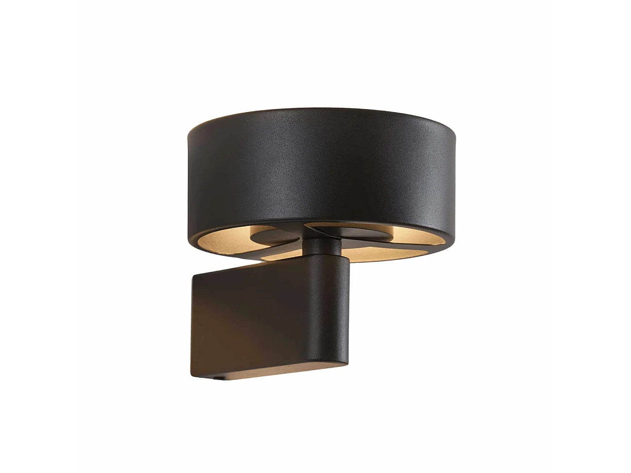 Applique murale noire en métal avec tête ronde LED - Prins