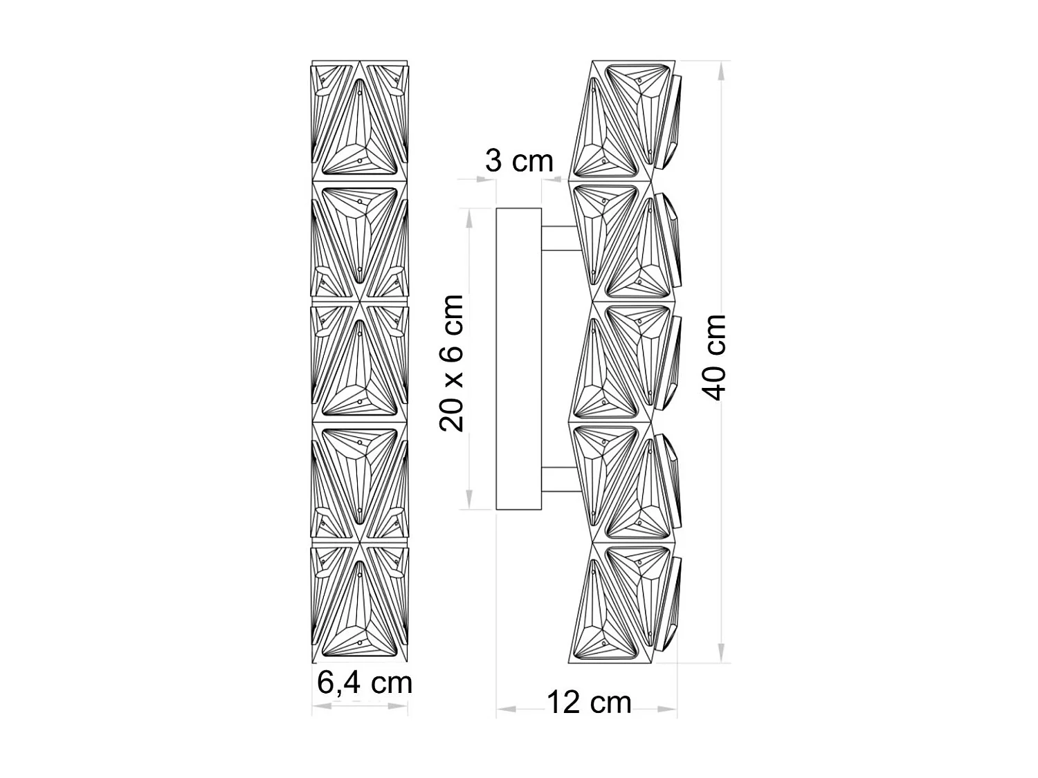 Applique dorée ultra chic en métal et cristaux décoratifs LED - Dalina