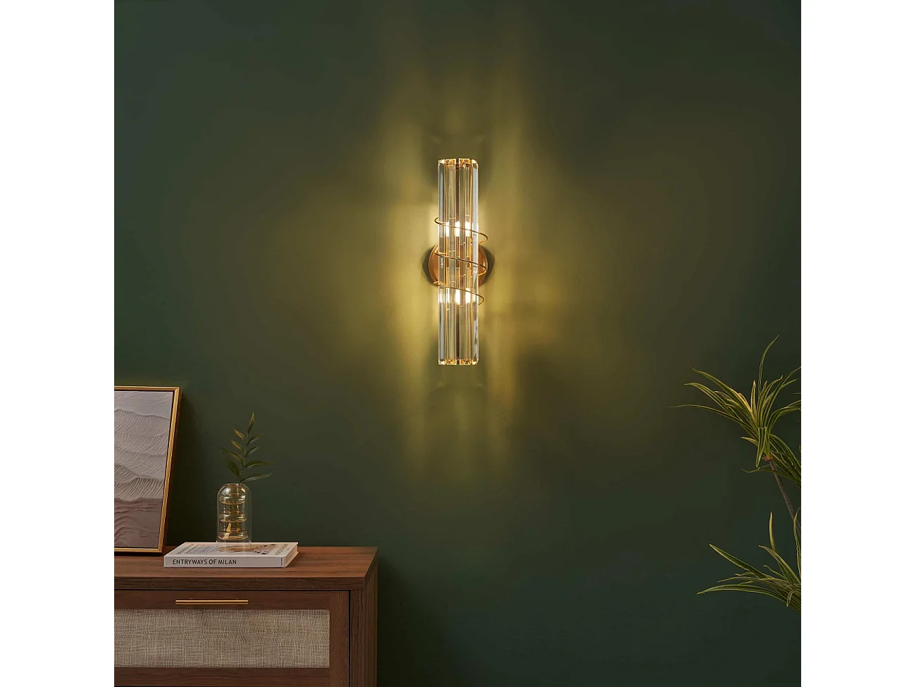 Applique dorée verre transparent et ornement en spirale - Daryna