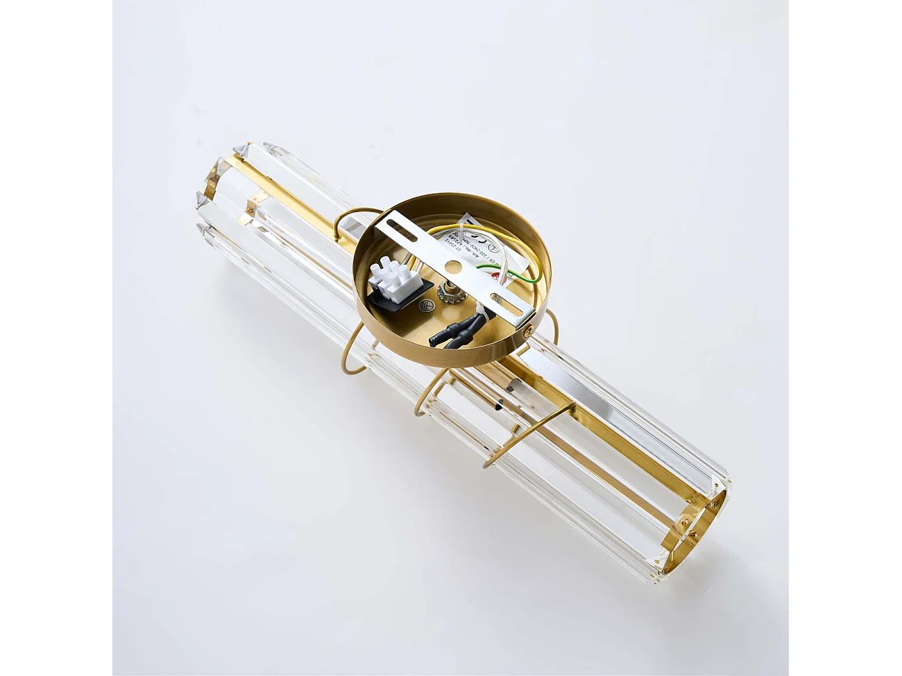 Applique dorée verre transparent et ornement en spirale - Daryna