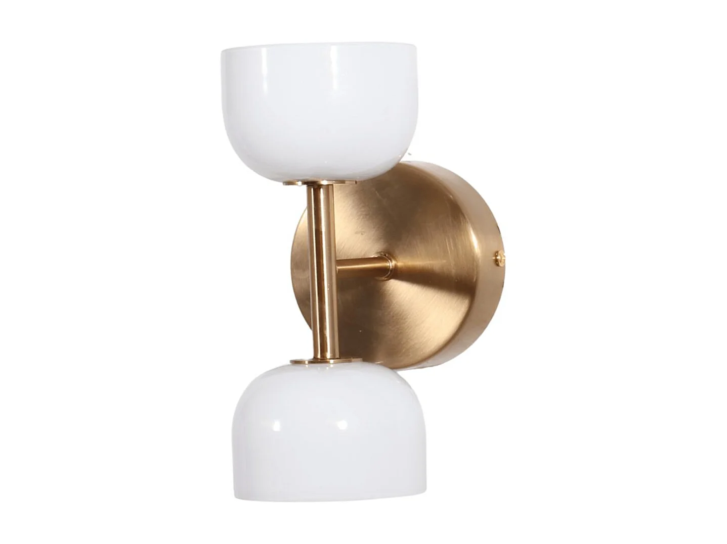 Applique LED laiton à deux globes opalins en verre - Nysséa