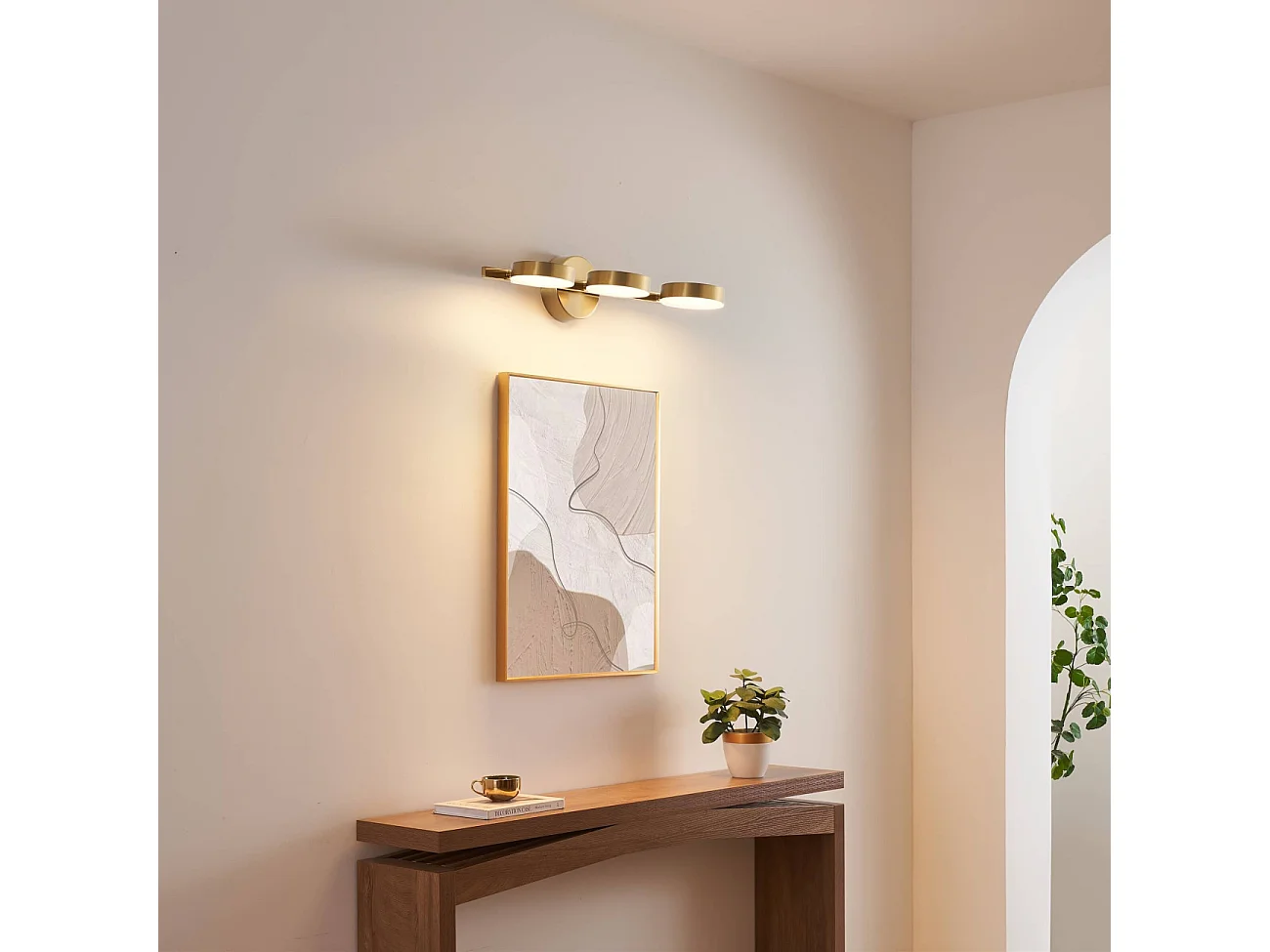 Applique triple laiton LED intégrée 3 spots orientables - Syloria