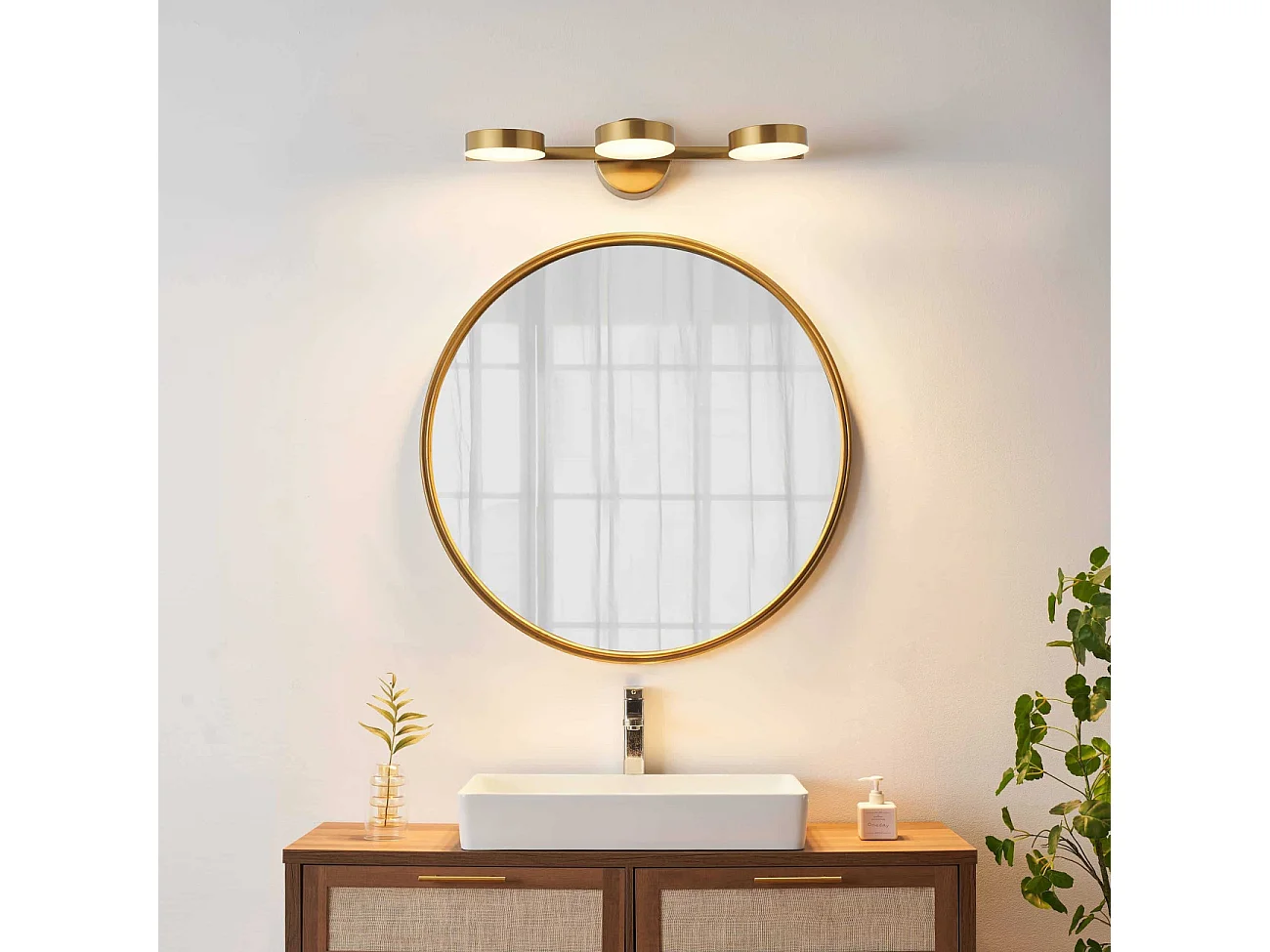 Applique triple laiton LED intégrée 3 spots orientables - Syloria