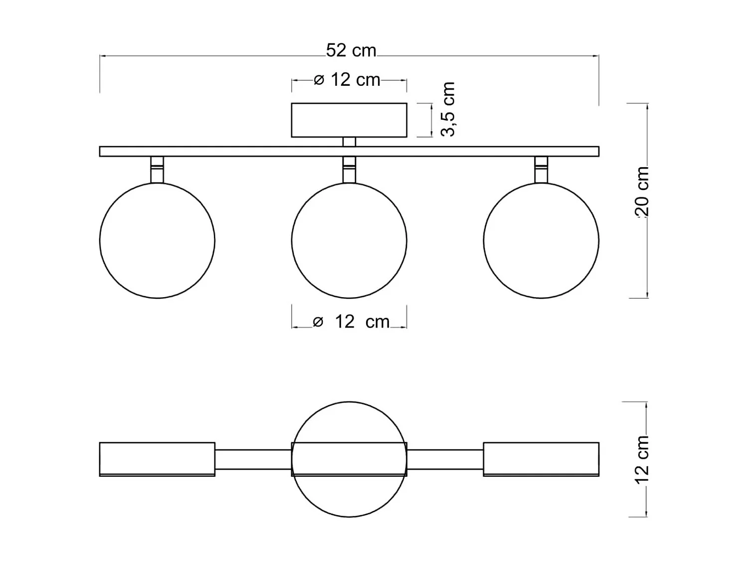 Applique triple laiton LED intégrée 3 spots orientables - Syloria