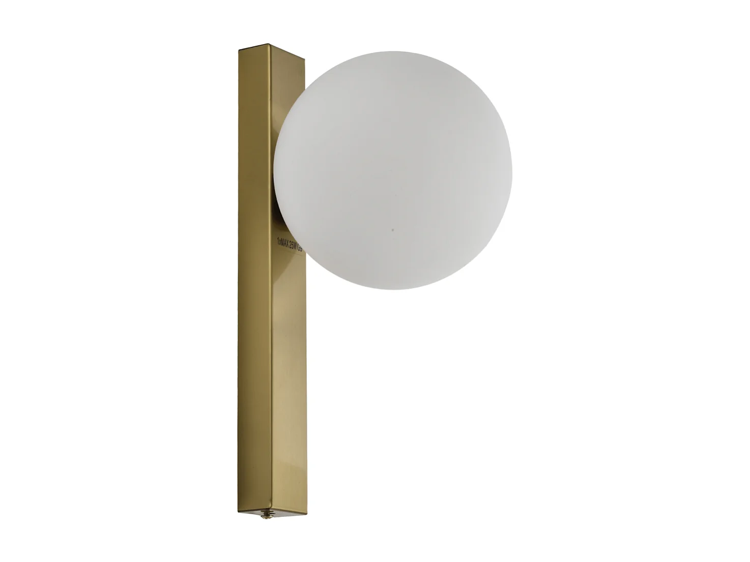 Applique moderne boule en verre et socle fin laiton - Noava