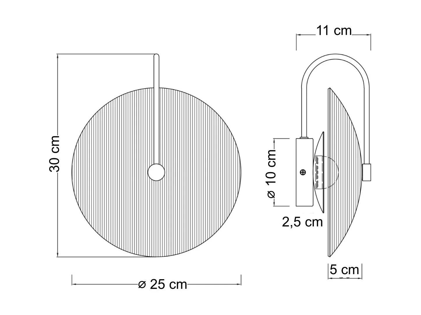 Applique murale ronde en verre opale avec base dorée élégante - Esmée