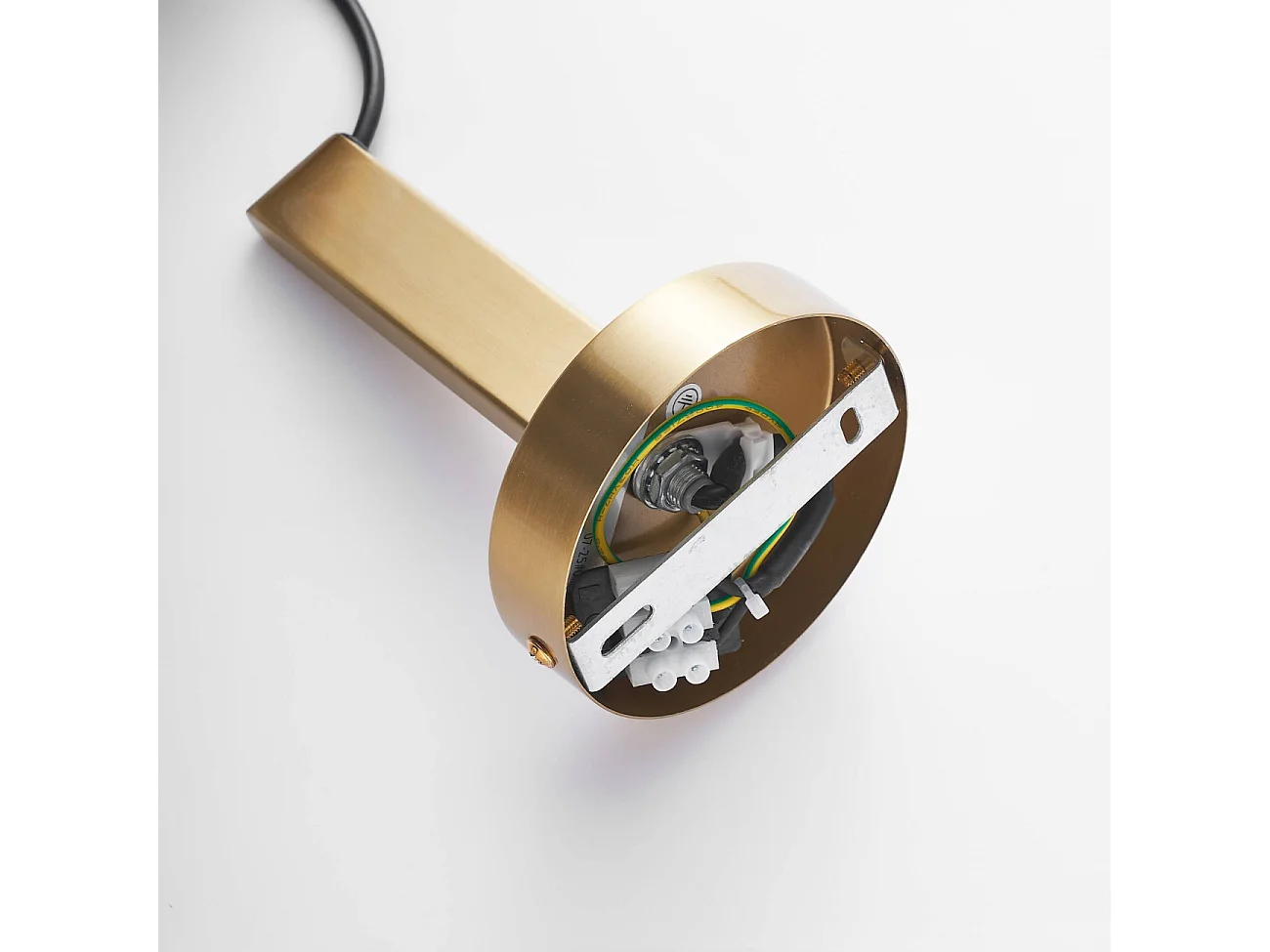 Applique murale dorée avec globe en verre soufflé suspendu - Milenzo