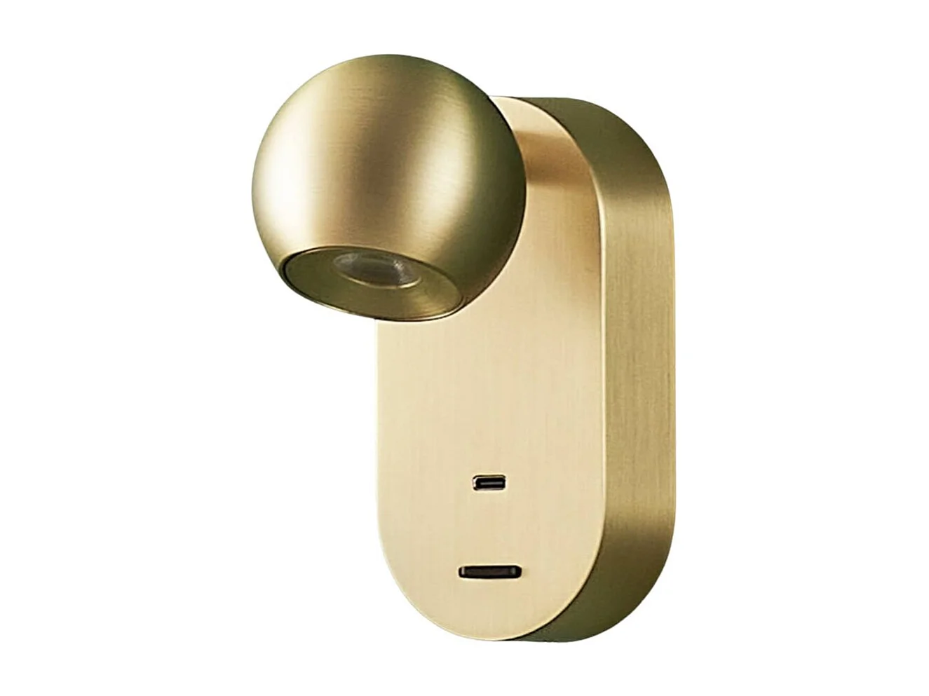 Applique murale LED dorée chic avec chargeur Type-C et interrupteur – Yvan
