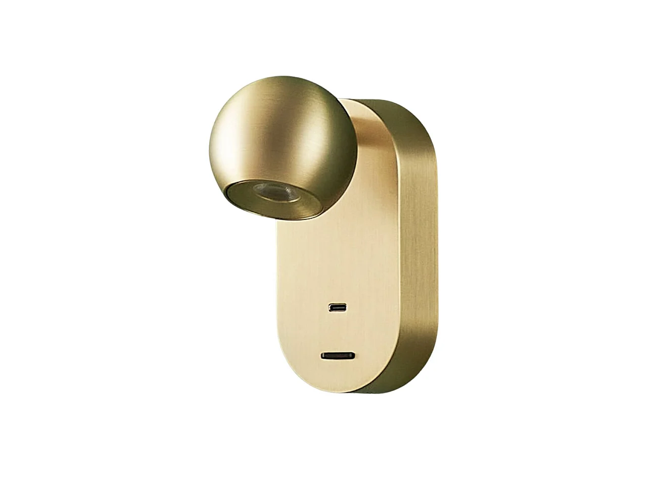 Applique murale LED dorée chic avec chargeur Type-C et interrupteur – Yvan