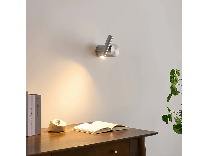 Applique liseuse orientable et dimmable design chromé - Isévia