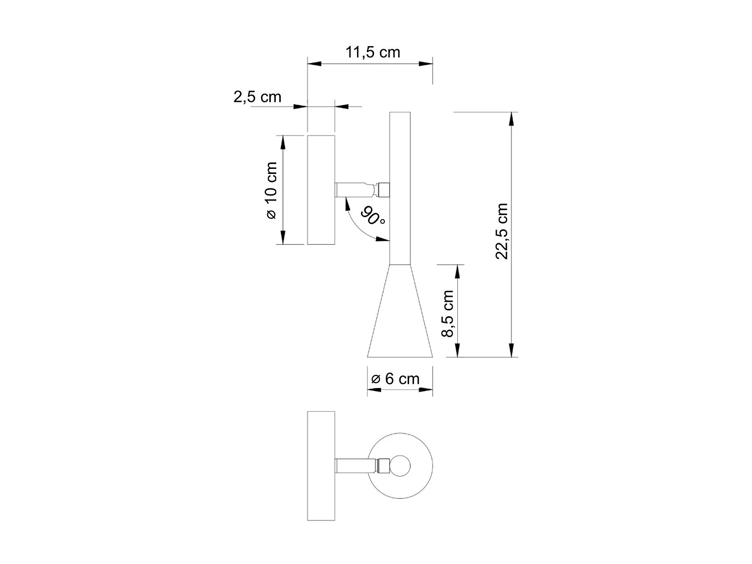 Applique liseuse noire orientable au design moderne - Holen