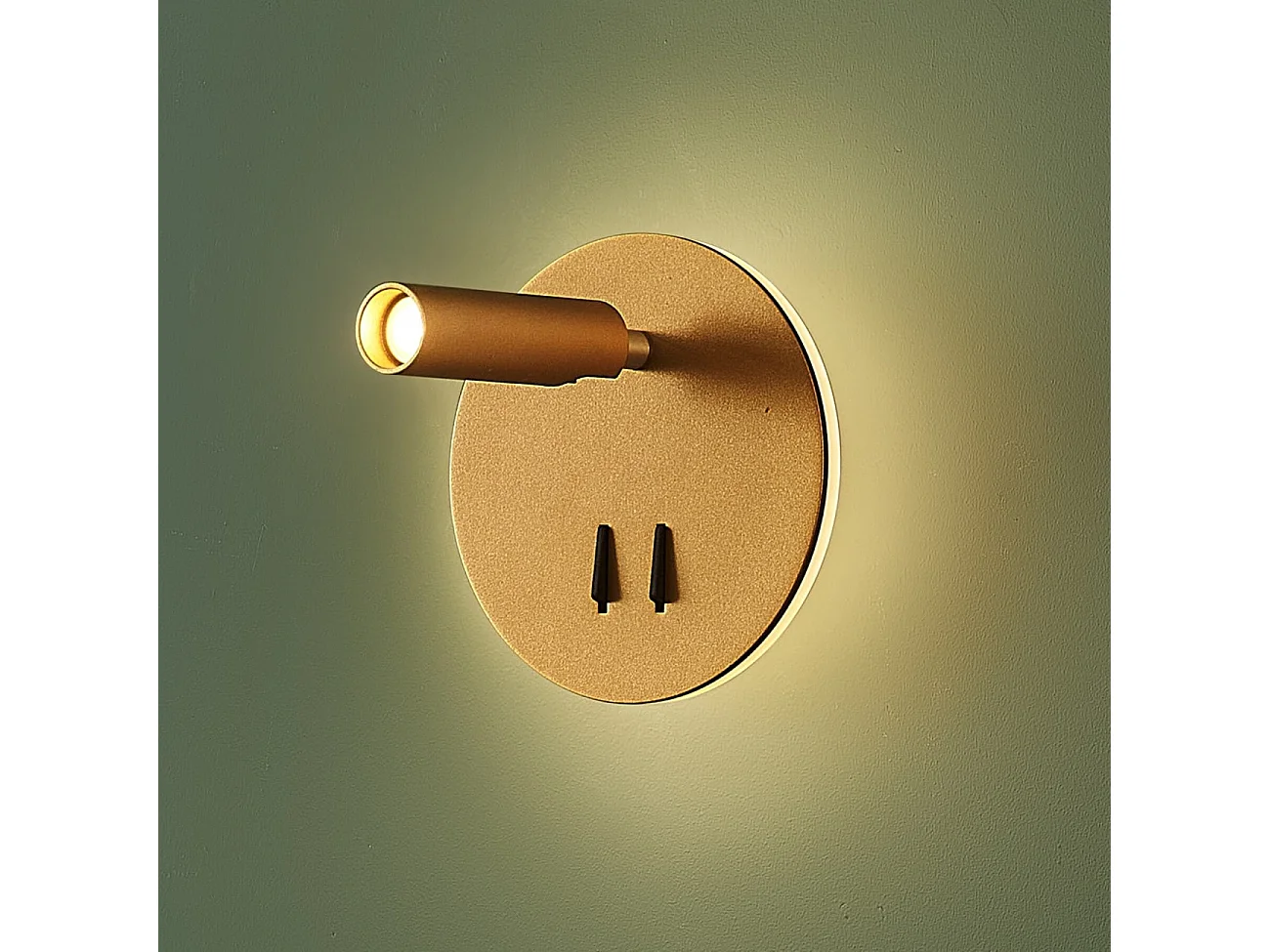 Liseuse tendance double LED et interrupteur doré - Bilbao