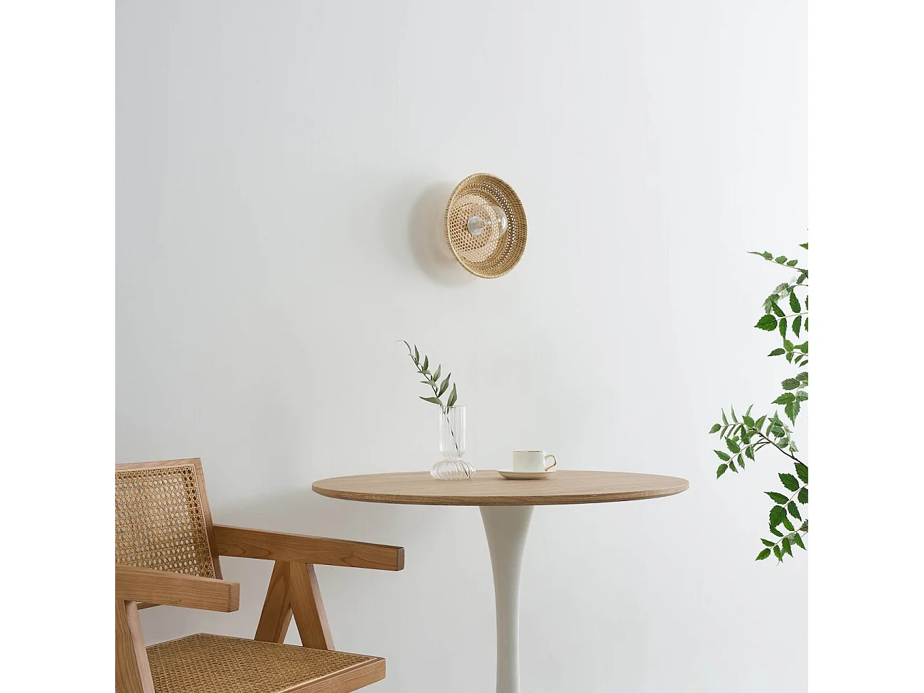 Applique ou plafonnier moderne en rotin jolis reflets décoratifs - Serelina