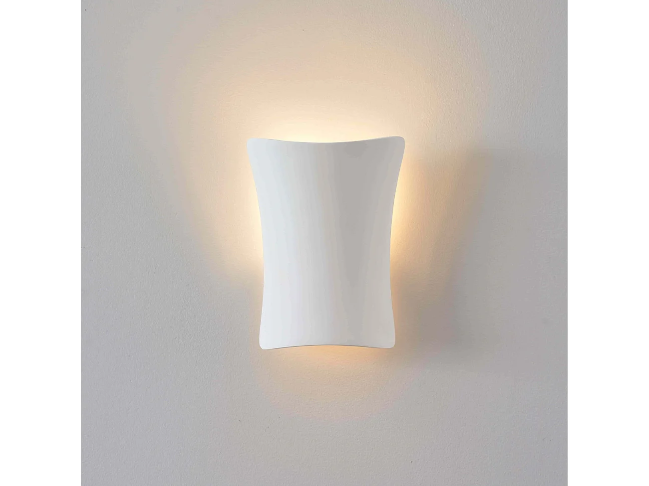 Applique blanche en gypse design sablier épuré - Zoriel