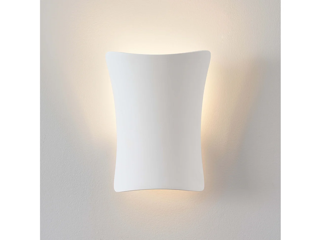 Applique blanche en gypse design sablier épuré - Zoriel