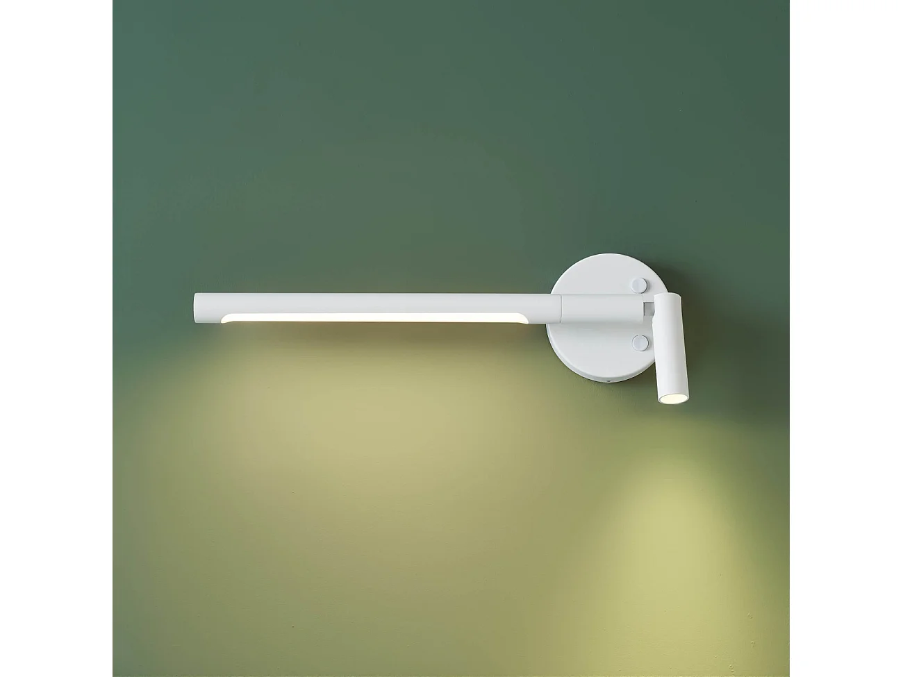 Applique murale blanche avec liseuse LED orientable  - Noxea