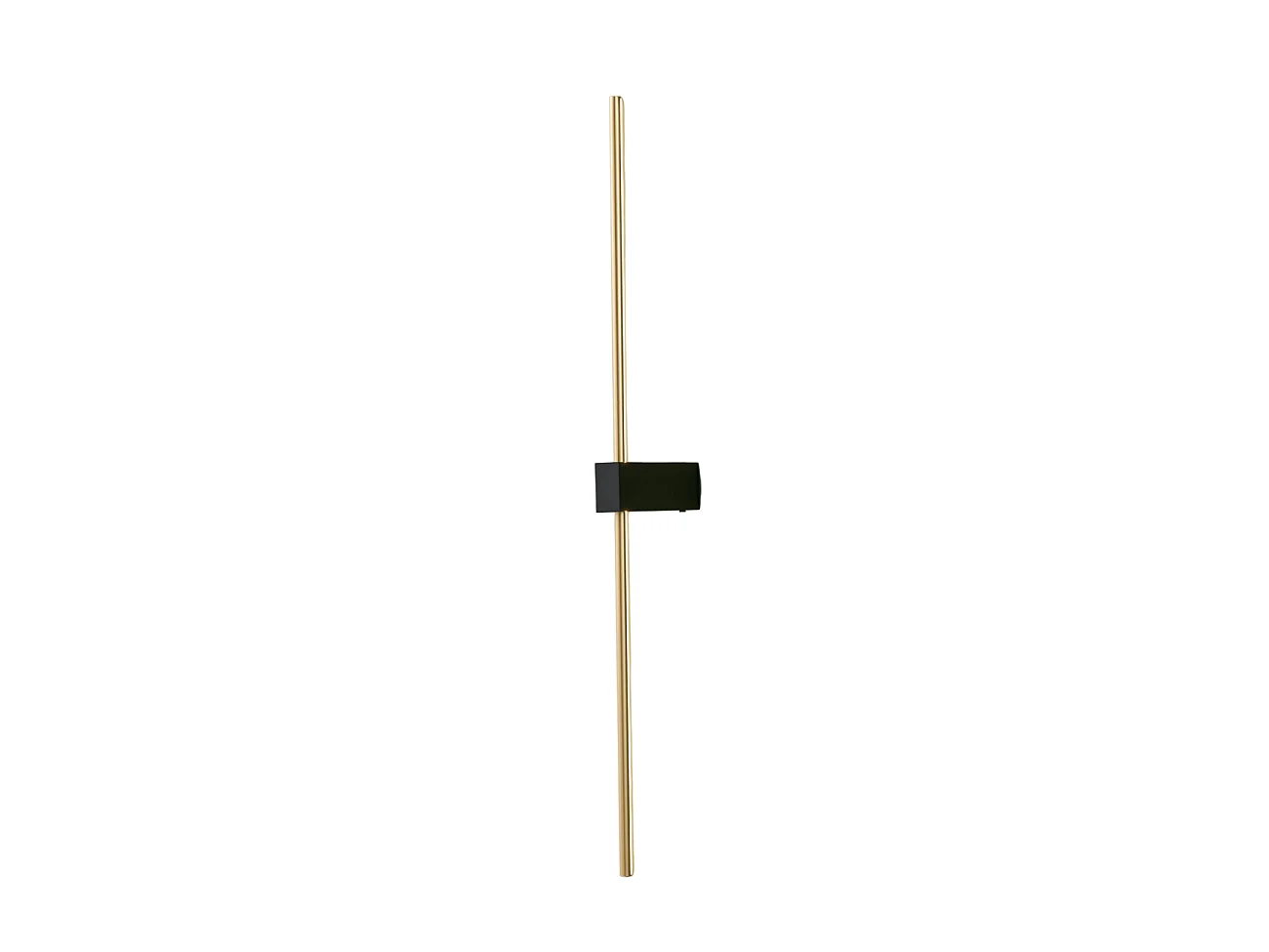 Applique LED minimaliste socle noir et tige laiton 80 cm - Edeline