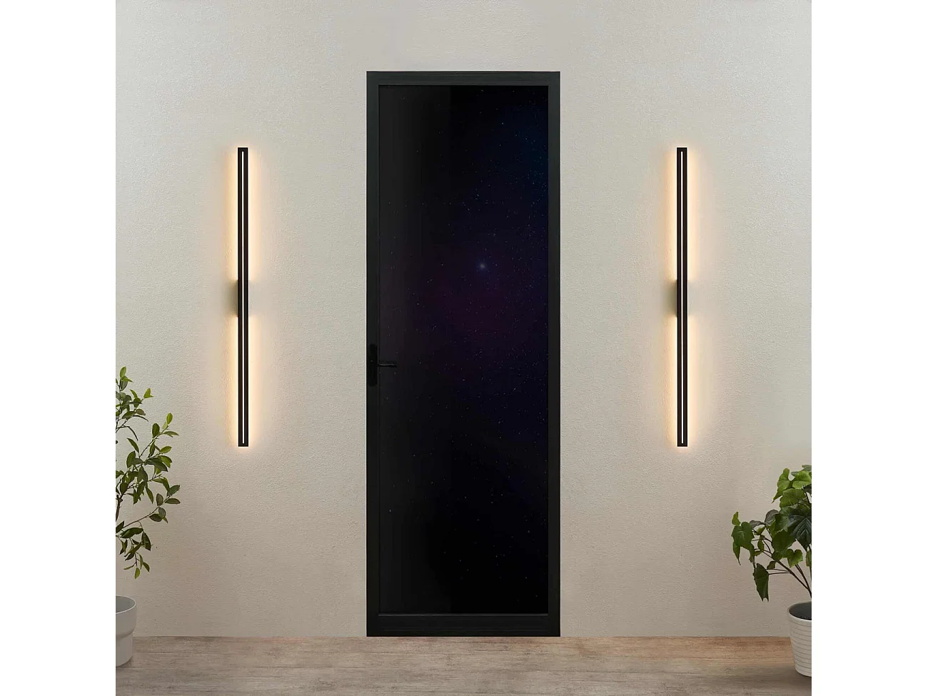 Applique noire long rectangle LED indirect 120 cm IP54 - Noméris