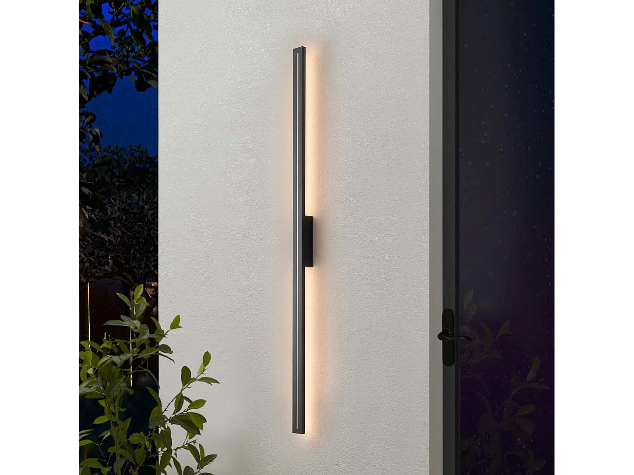 Applique noire long rectangle LED indirect 120 cm IP54 - Noméris