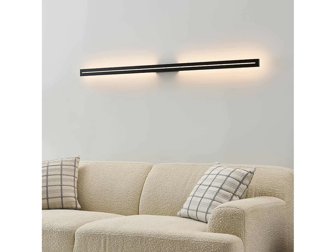 Applique noire long rectangle LED indirect 120 cm IP54 - Noméris