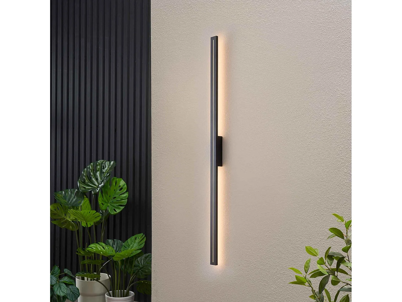 Applique noire long rectangle LED indirect 120 cm IP54 - Noméris