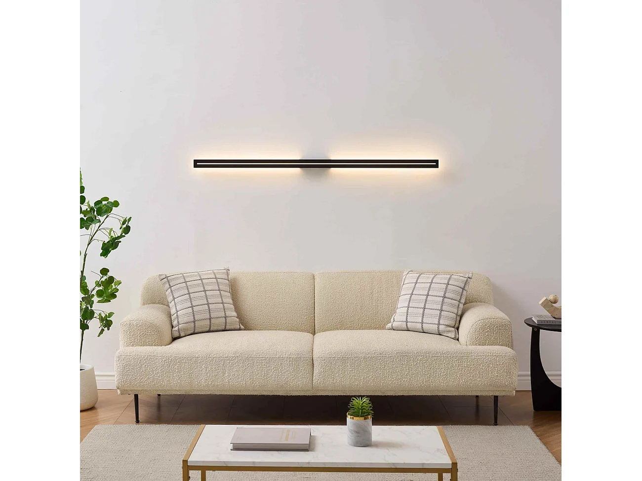 Applique noire long rectangle LED indirect 120 cm IP54 - Noméris