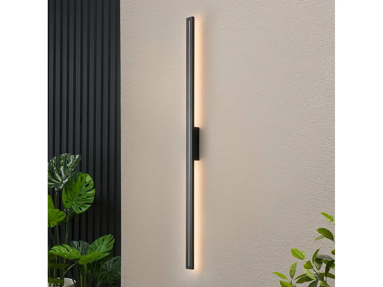 Applique noire long rectangle LED indirect 120 cm IP54 - Noméris