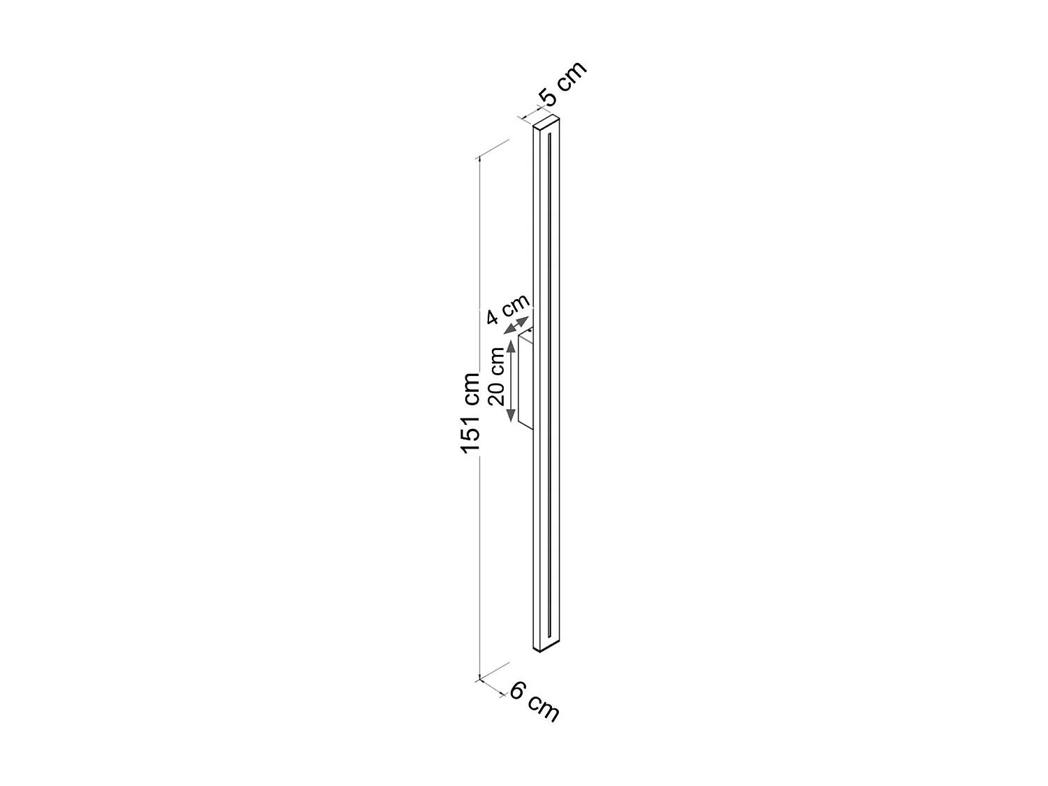 Applique noire long rectangle LED indirect 120 cm IP54 - Noméris