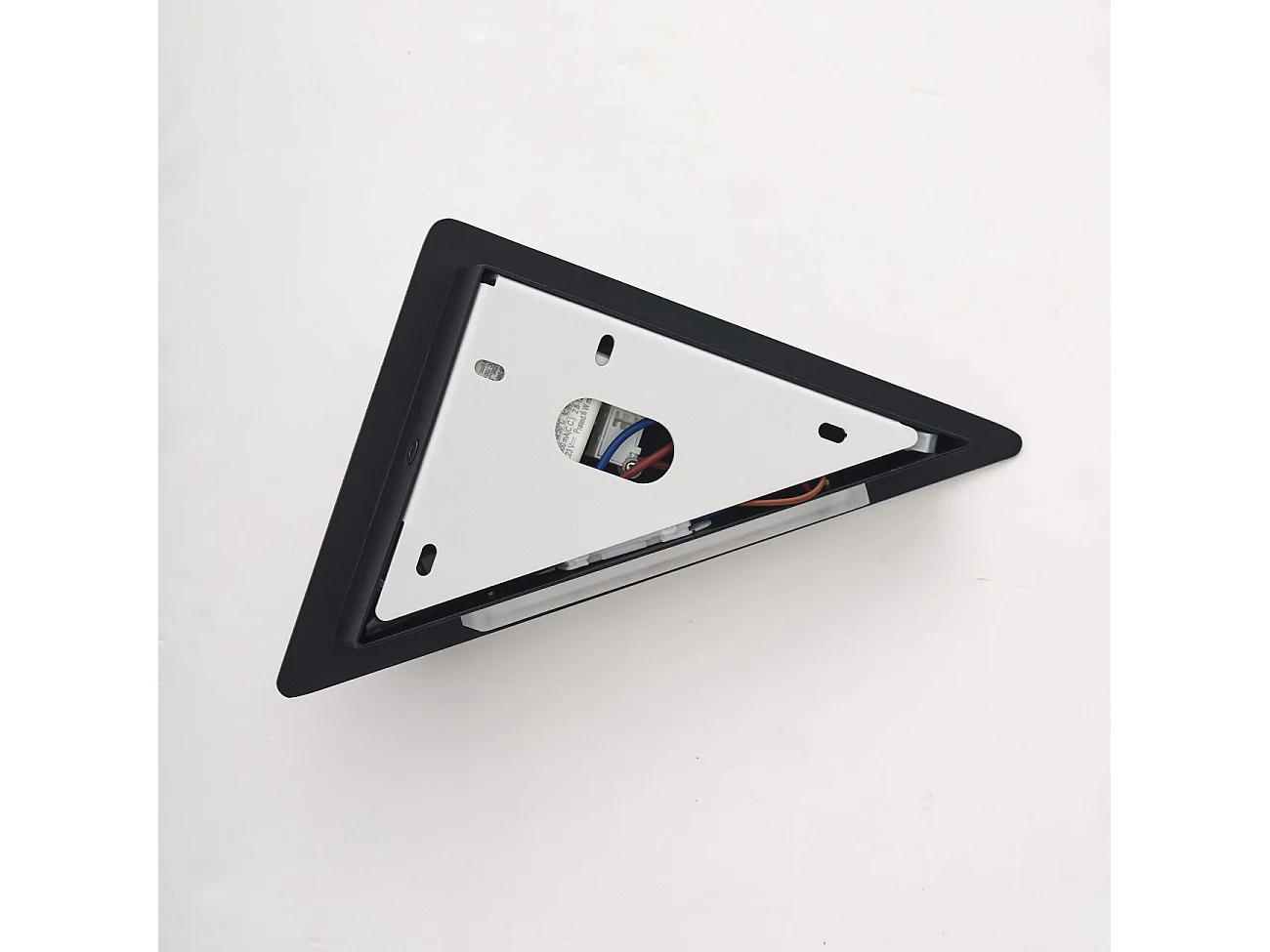 Applique noire triangle LED avec liseuse et angle droit à droite - Elaris Type A