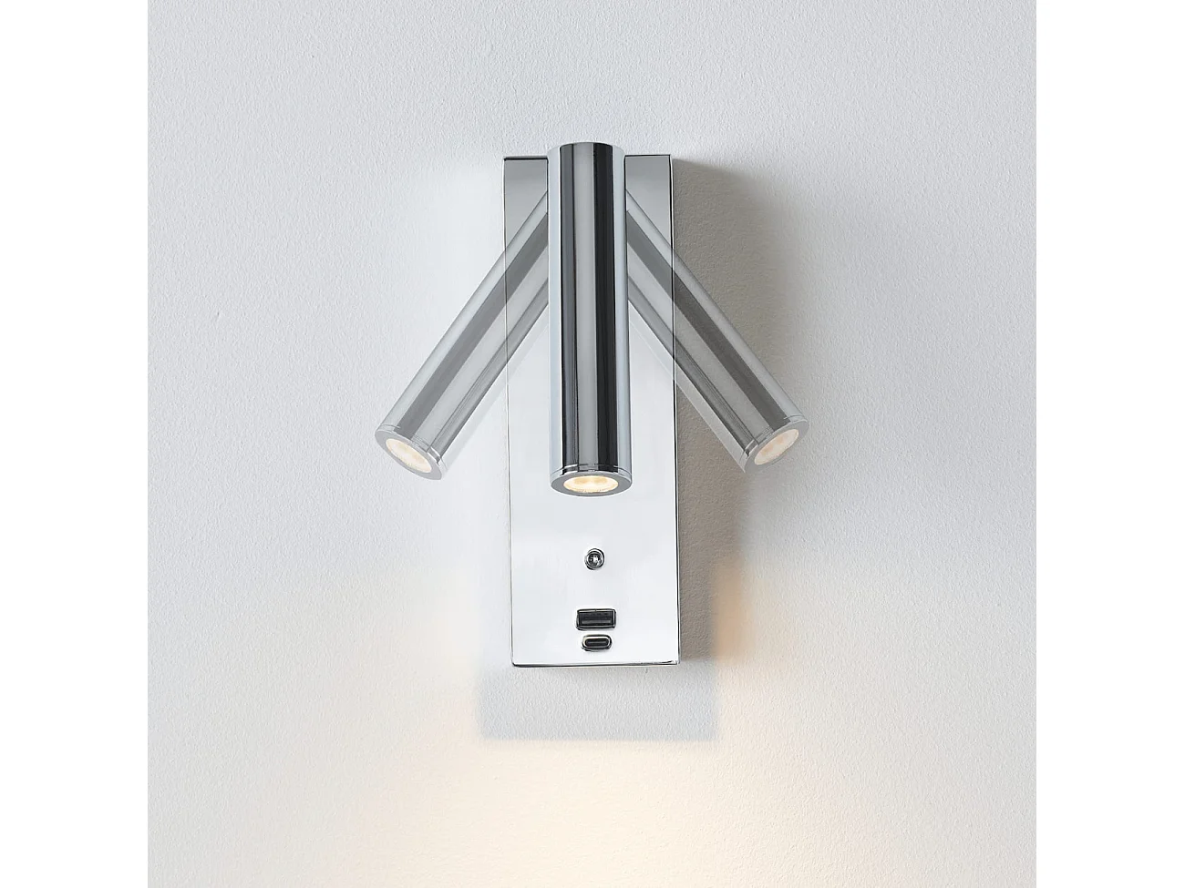 Applique LED liseuse chromée port USB et variateur intégrée  - Tofino