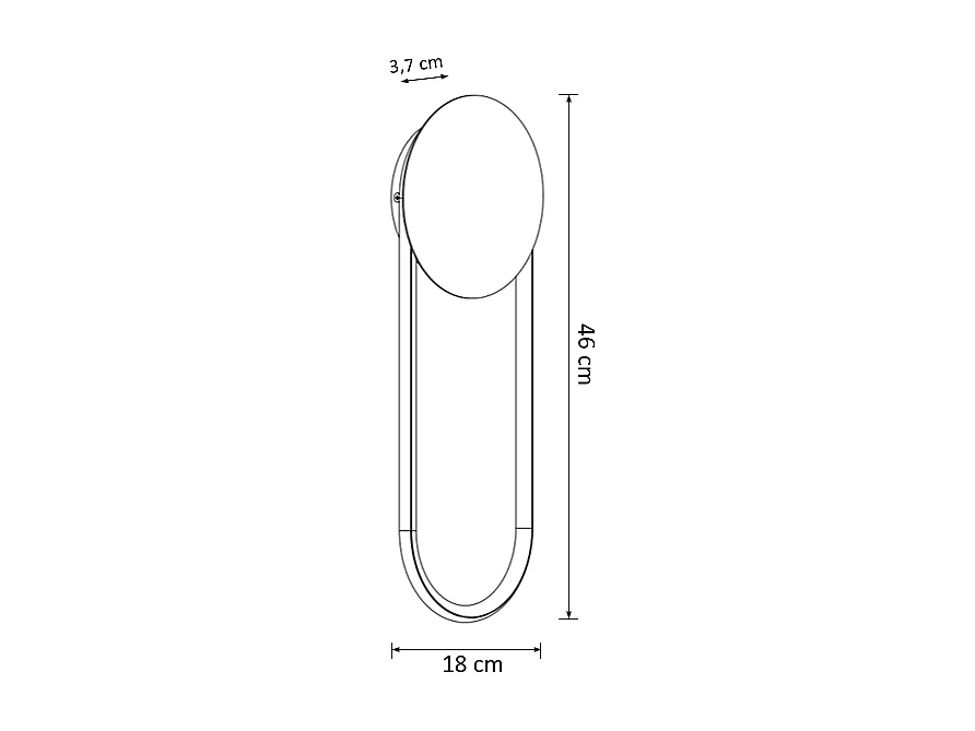 Applique cercle noir suspendu - Pise