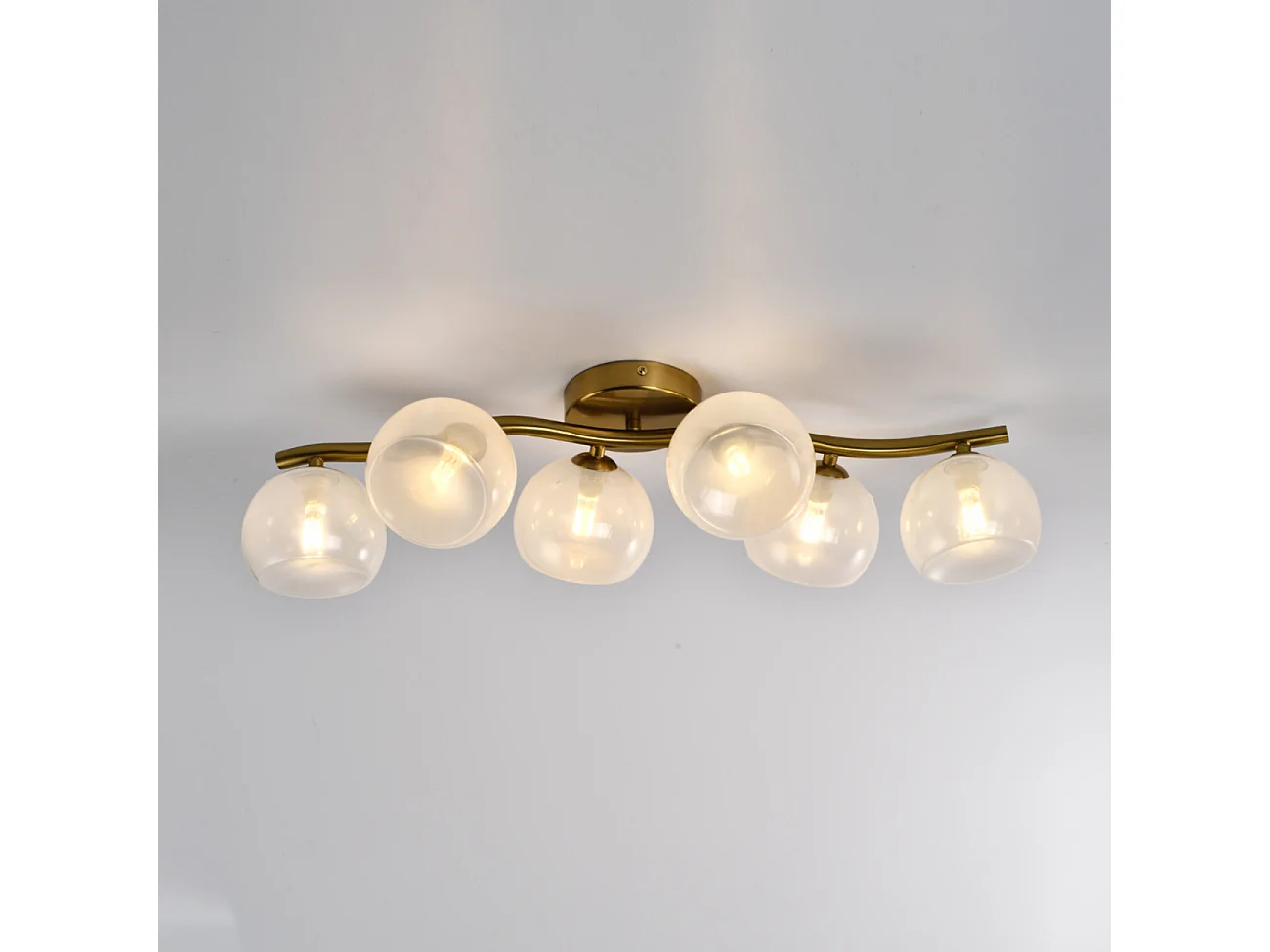 Applique murale multi abat-jours blancs brillant sur vague doré - Isalina