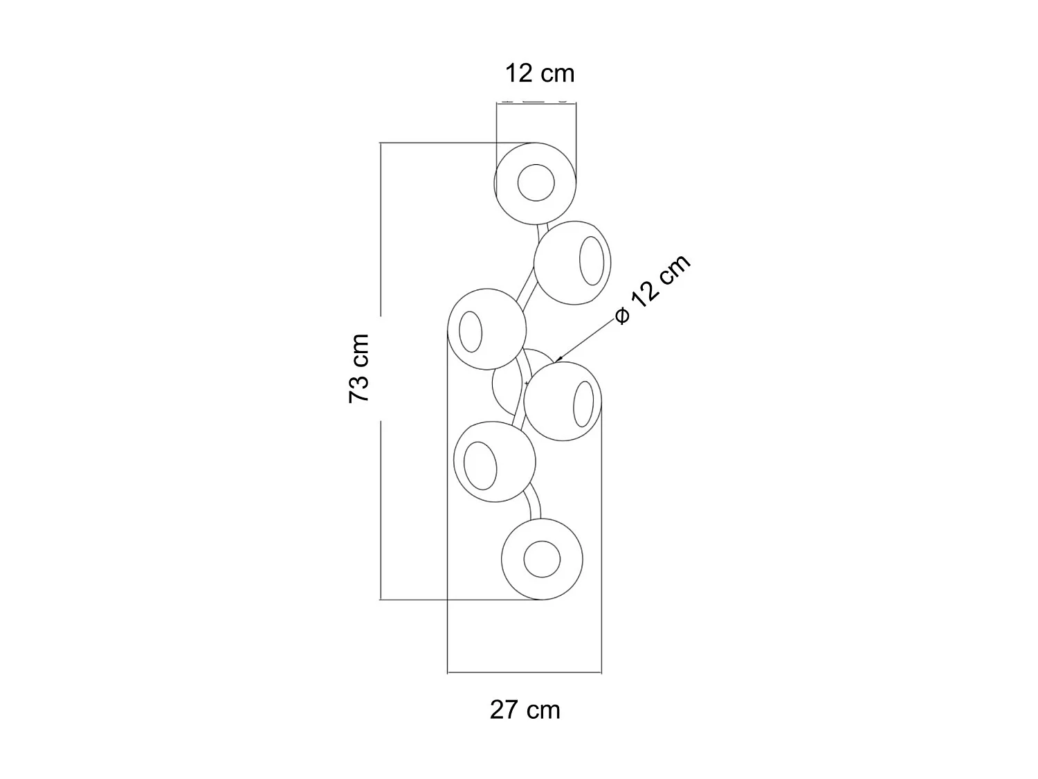 Applique murale multi abat-jours blancs brillant sur vague doré - Isalina
