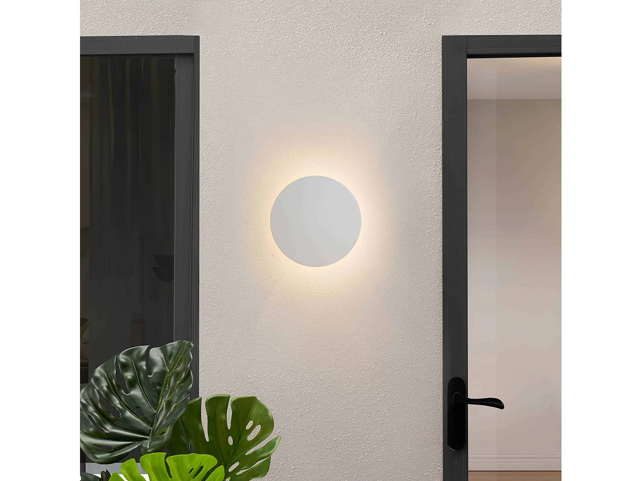Grand éclairage mural blanc moderne LED 30 cm IP54 - Lunar