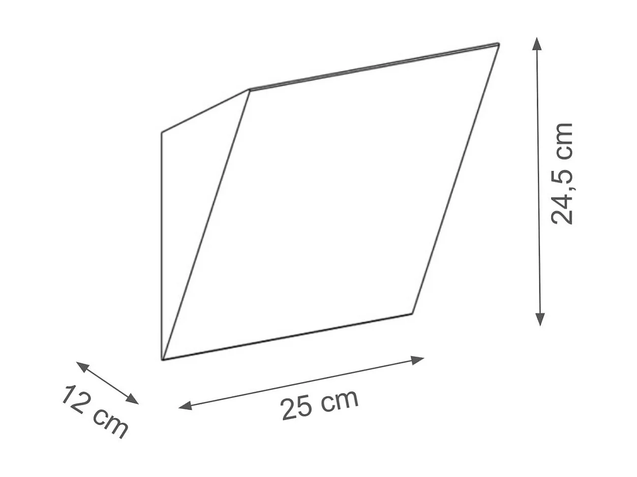 Applique blanche carré incliné en gypse - Norys