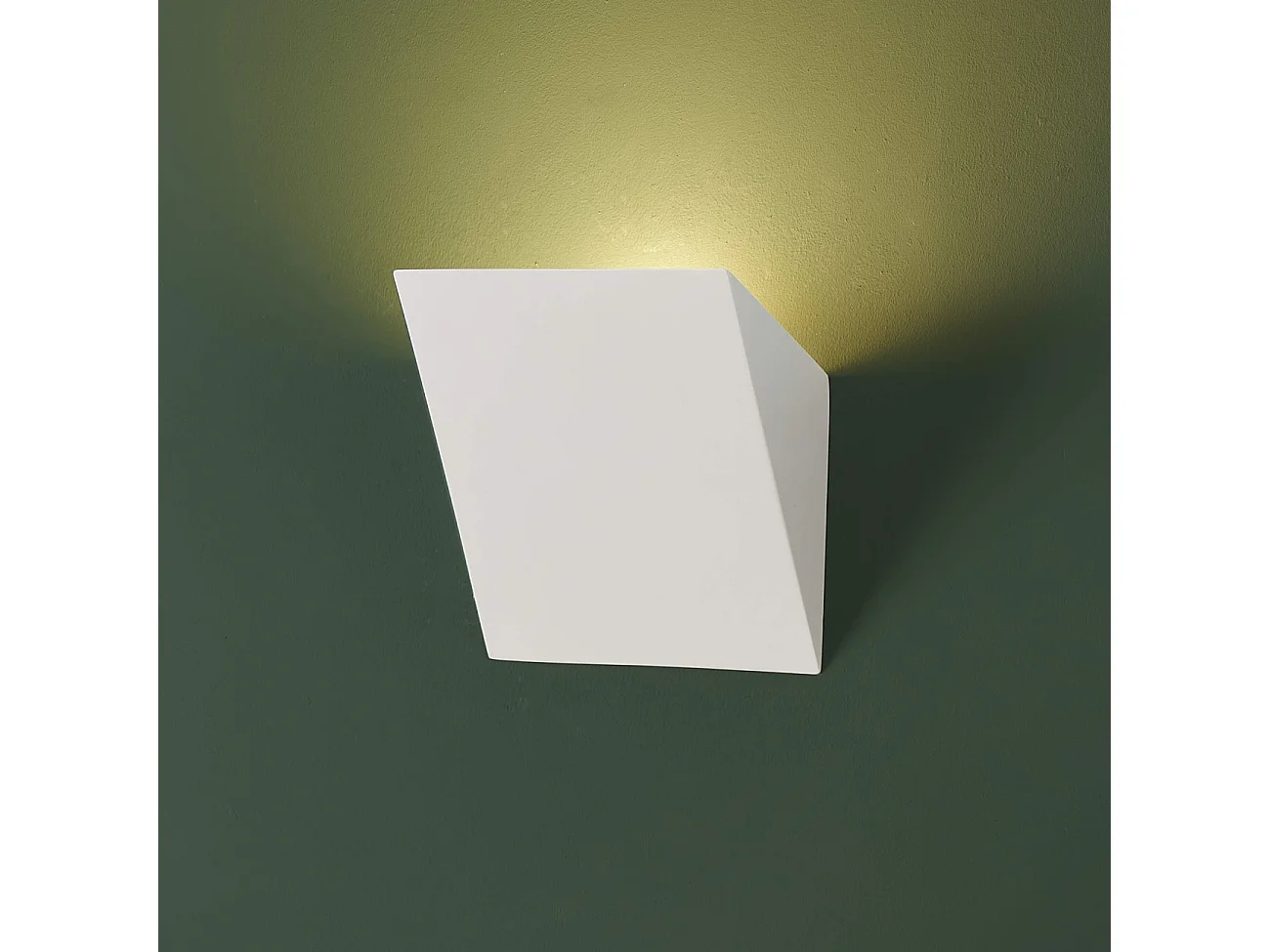 Applique blanche carré incliné en gypse - Norys