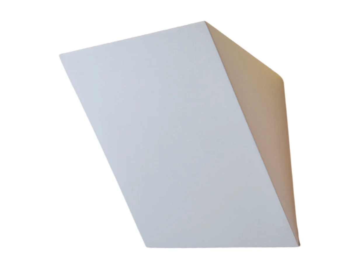 Applique blanche carré incliné en gypse - Norys