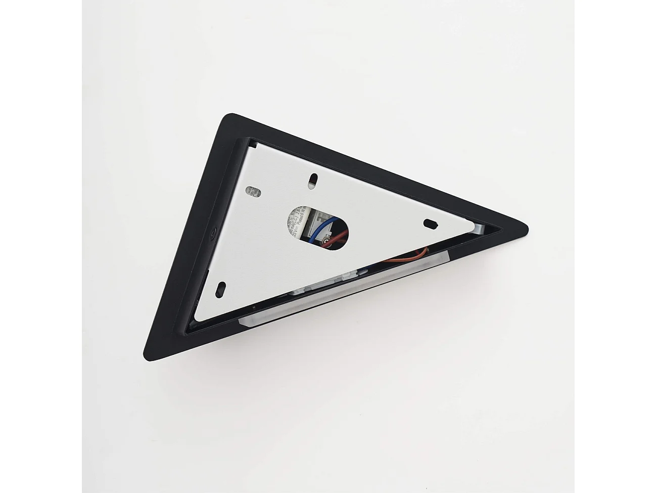 Applique noire triangle LED avec liseuse et angle droit à gauche - Elaris Type B