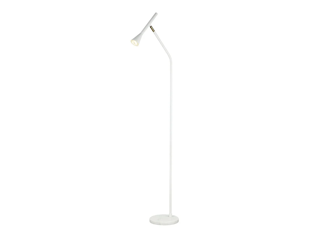 Lampadaire blanc liseuse conique et socle en marbre - Holen