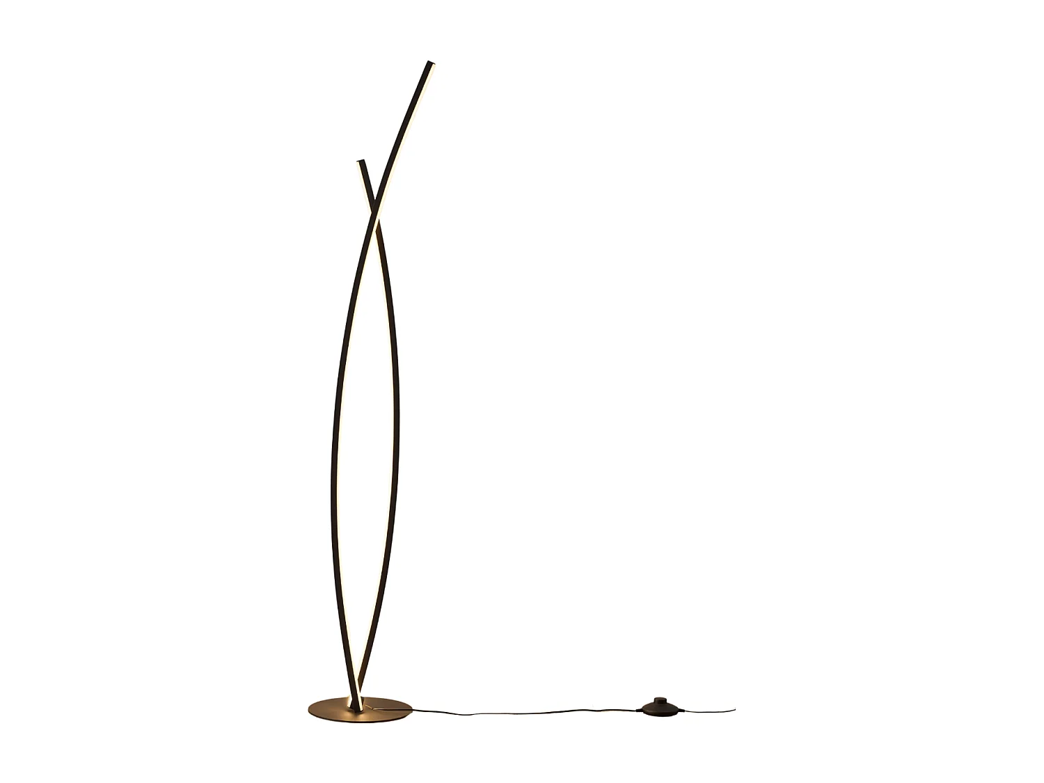 Lampadaire noir dimmable avec bras LED entrelacés - Elzo