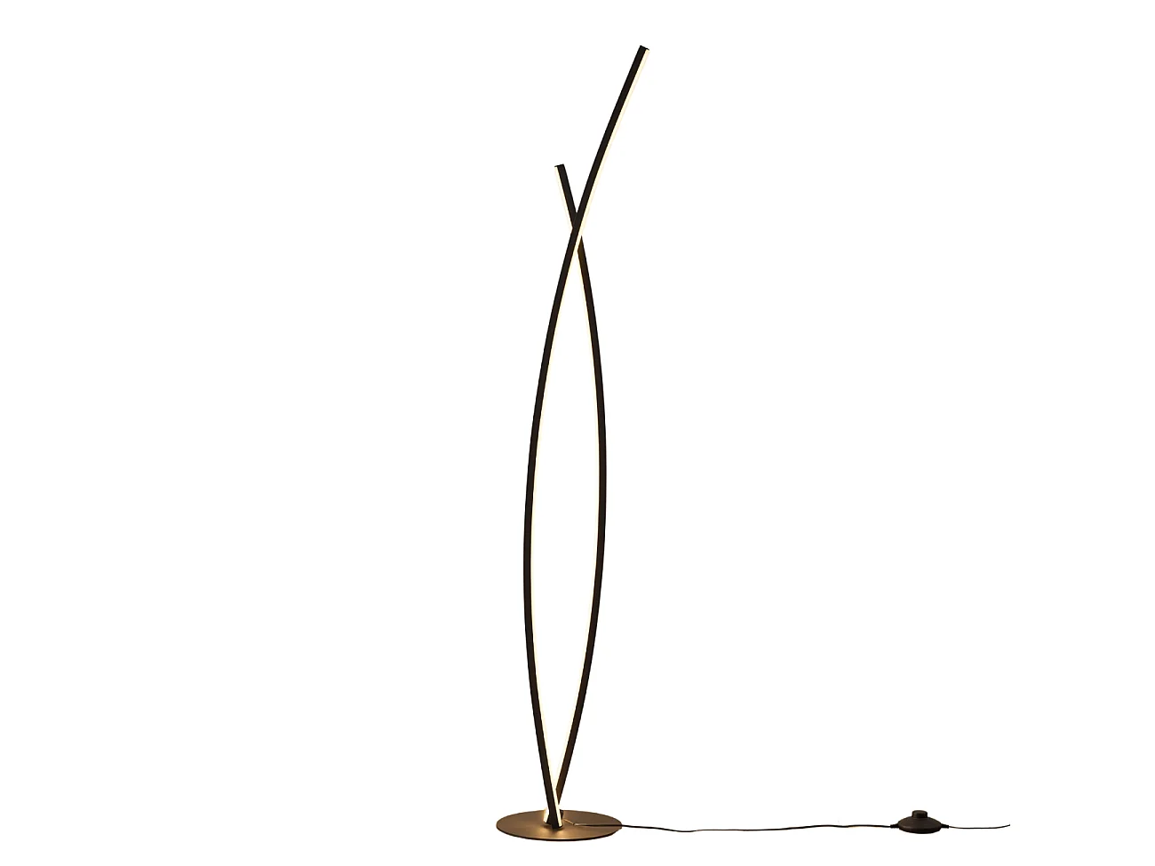 Lampadaire noir dimmable avec bras LED entrelacés - Elzo